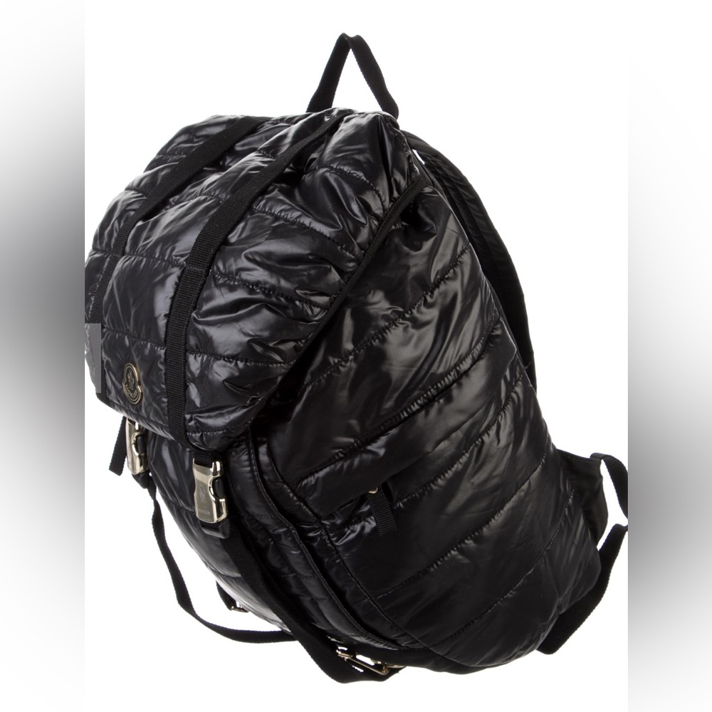 Moncler Shiny Black Puffer Backpack - Picture 2 of 5